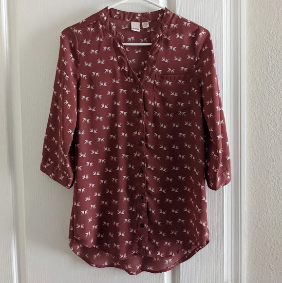 Red and White Blouse Size Small - Picture 1 of 4